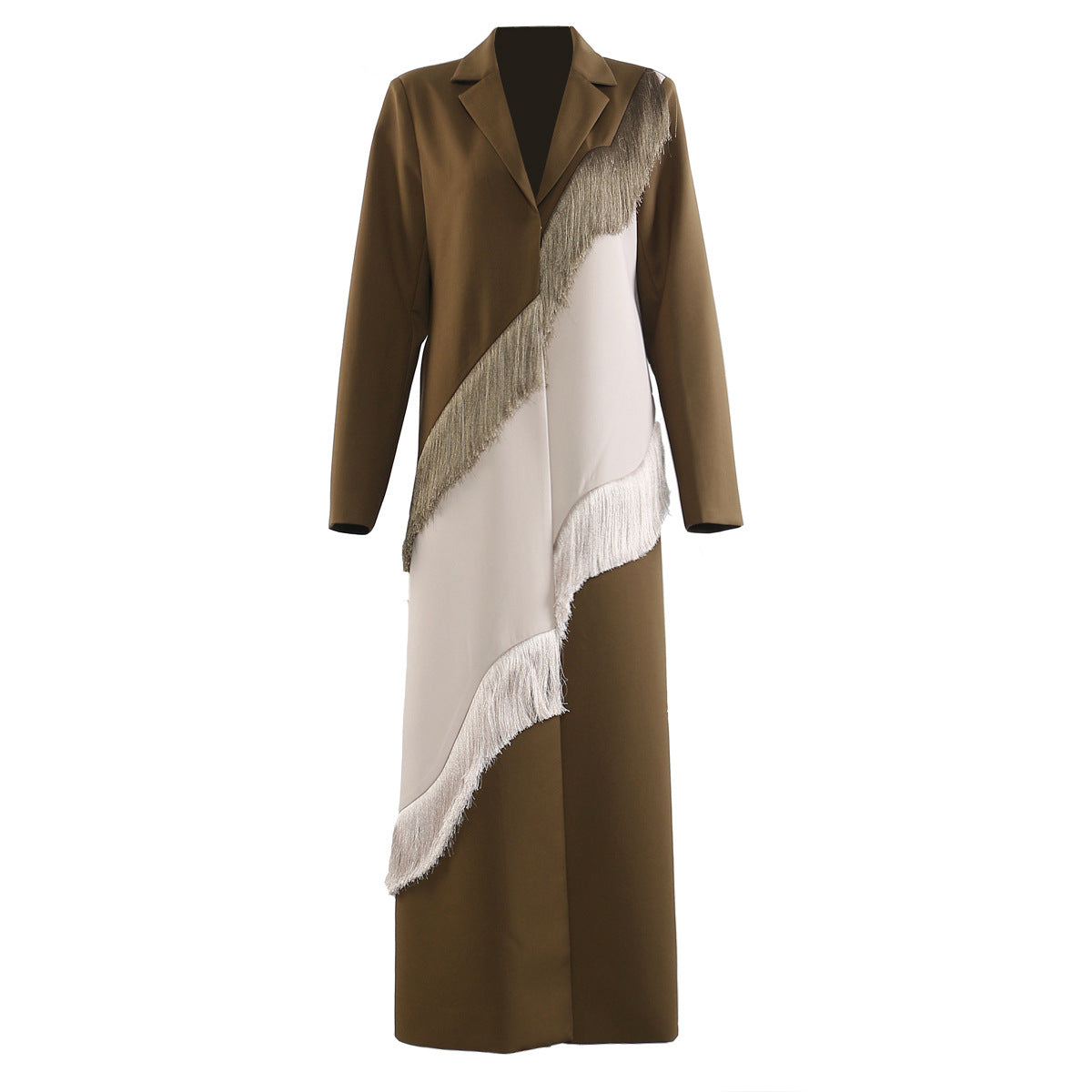 Tassel-trimmed long coat