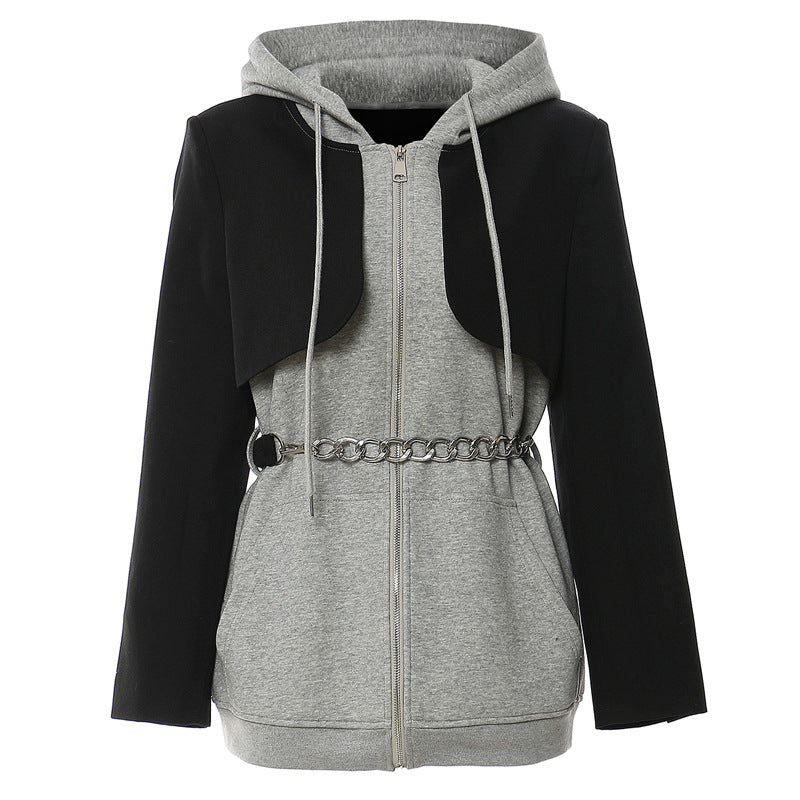 Women chain hooded sweatshirt