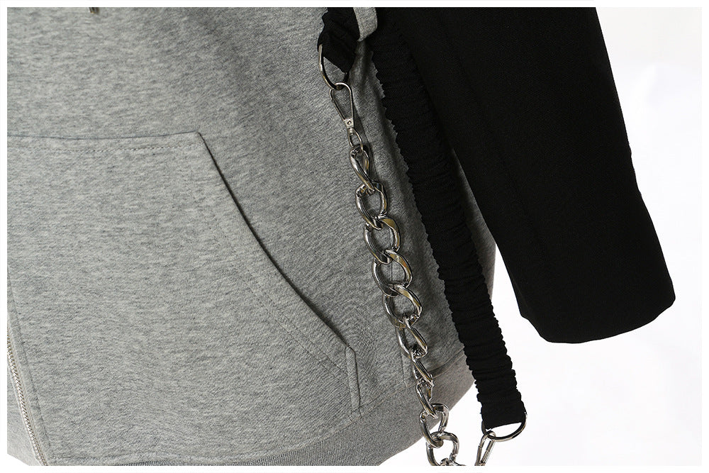 Women chain hooded sweatshirt